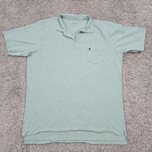 B Draddy Mens‎ Pima Cotton Polo Shirt Size L Green Stripe Golf Casual Classic